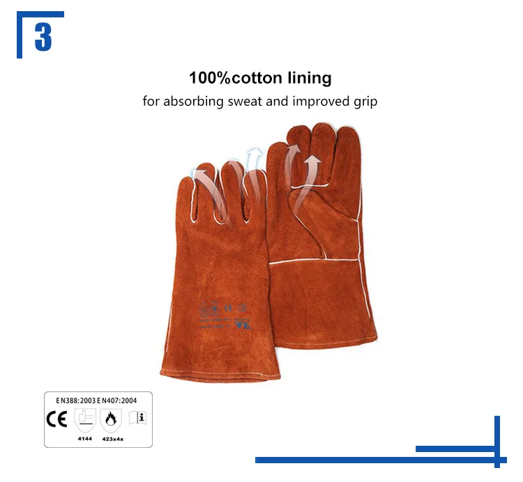 
AP-0808 CE approved cow split leather glove Safety Working Gloves heavy duty Welding Gloves 