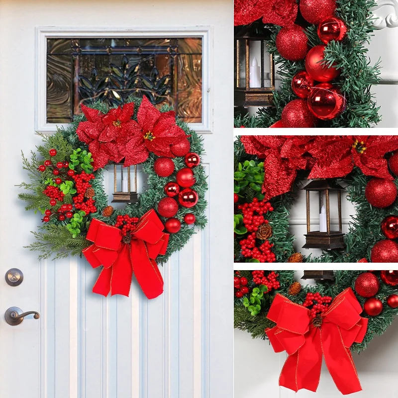 Ourwarm Christmas Decoration Large Door Wreath Ornaments Making Supplies  Christmas Garlands & Wreaths For Home Wall Decor