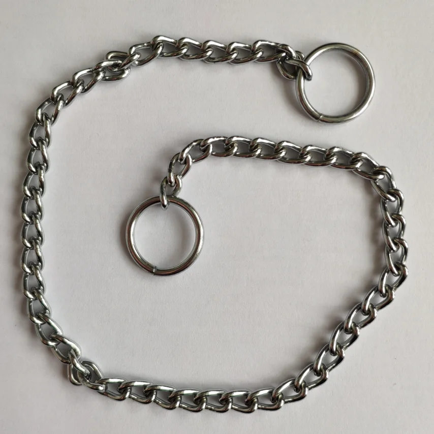 1.6MM 2MM 2.5MM 3MM 3.5MM 4MM Chrome Plated Animal Dog Link Chain With Nylon PVC Handle