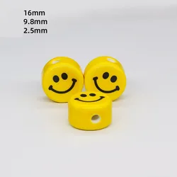 2021 New Porcelain Smiling Face Letter Beads Enamel Smiley Face Beads Ceramic Alphabet Smiley Face Beads