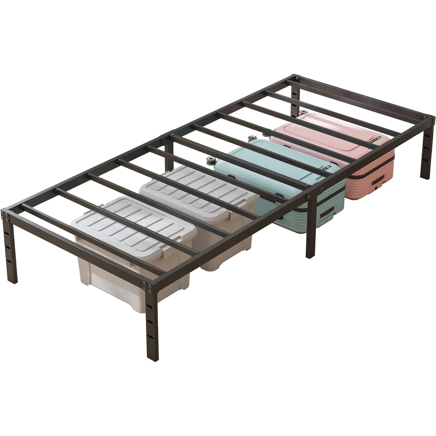 black twin modern hotel steel bed frame full size