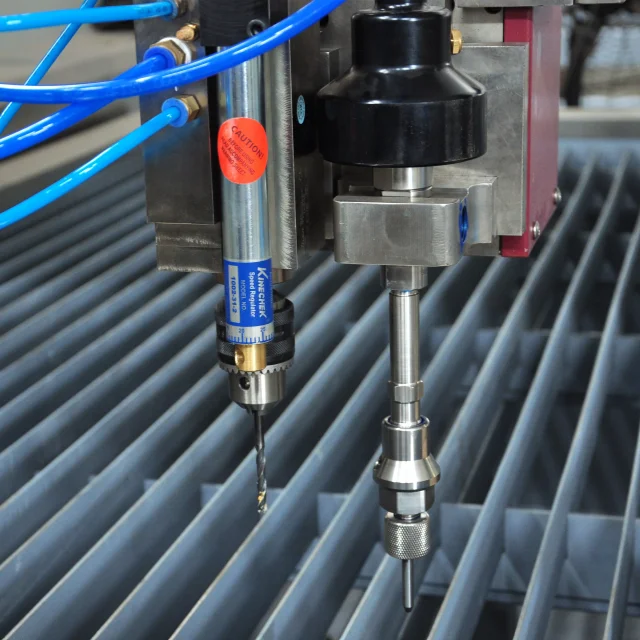 YC cnc waterjet cutting machine with drilling head