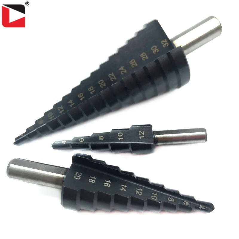 Hss cobalt drill bits M35 TiAlN coating 4-12/4-20/4-32mm step drill bit set for stainless steel