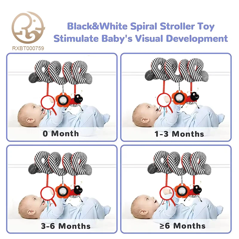 Wholesale 2024 neonatal bed around activity spiral stroller car seat travel lathe hanging toy baby rattle toy