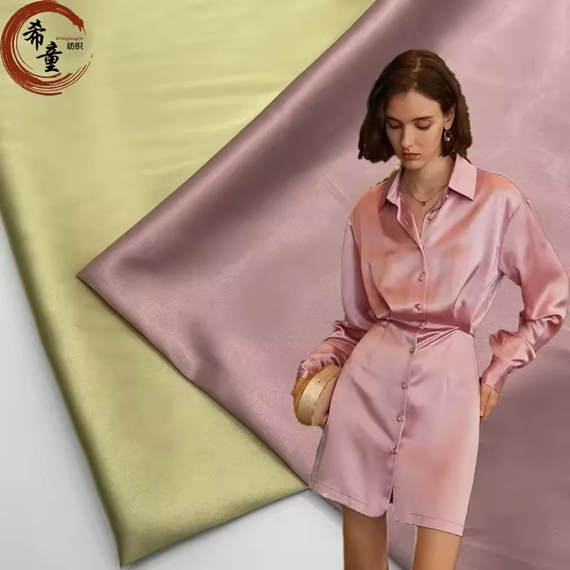 Woman party wear dress pajamas material high quality  dobby Brida silk Satin Fabric Rolls for pajamas evening dress