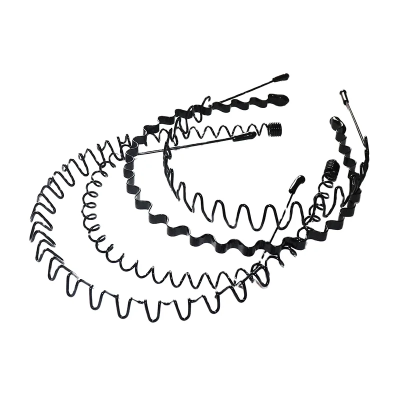 MIO 10pc pack Unisex Beauty Modeling Tool Hair Clamp Hair Clips Black Metal Headband Wavy Shape  Spiral Sports Push Back