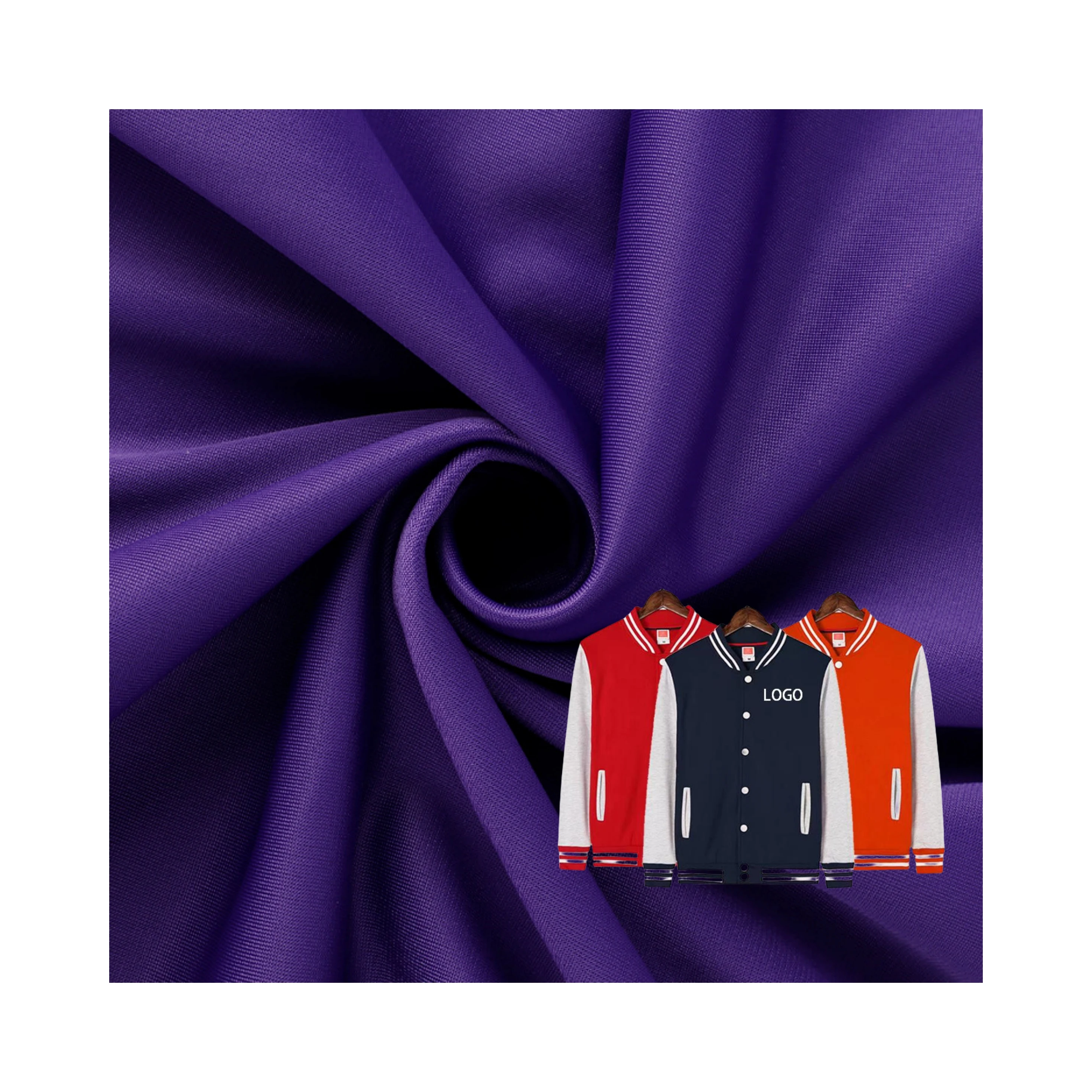 75D Golden Velvet 100% Polyester Single-Sided Stretch Knit Brushed Cloth Jersey 280G for Sportswear School Uniforms Lingerie