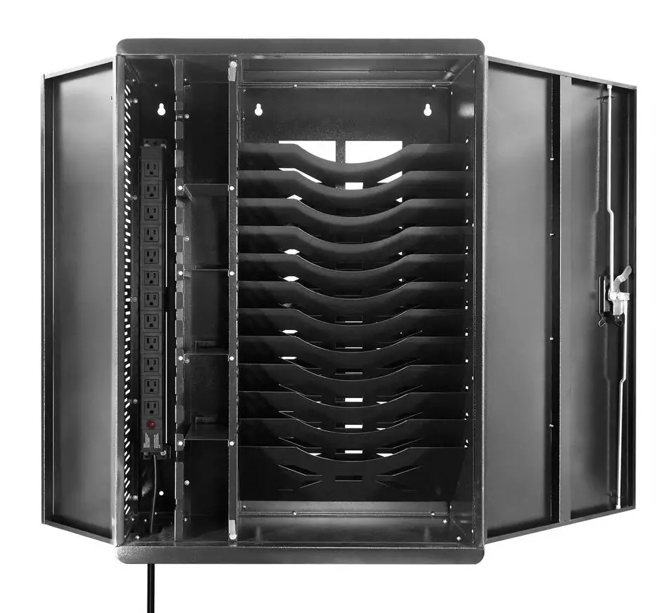 12-Device Wall Mount Charging Station for Laptops Chromebook up to 15.6inch Classroom Box Inclined Insert Storage