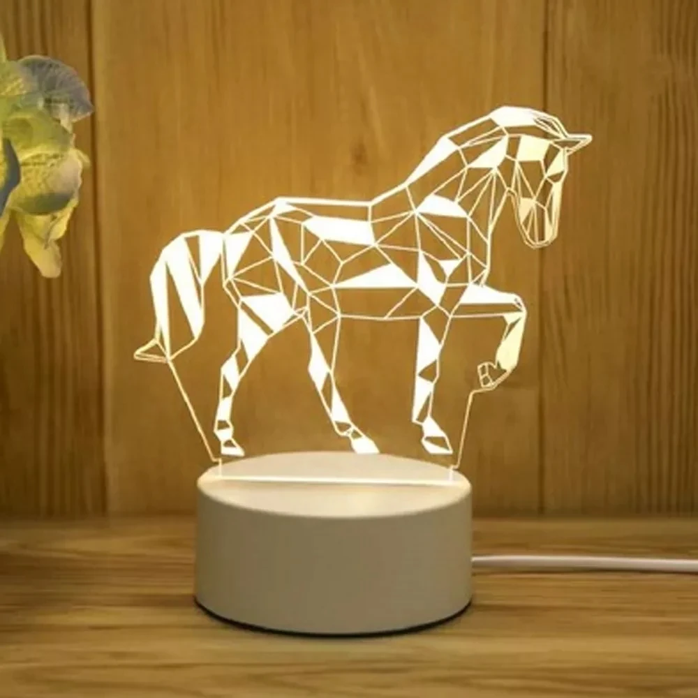 3d Acrylic Creative Visual Lamp Night Light Usb 3 Colors Support Design Diy Drawing Logo Small Cute Customized Table Lamp