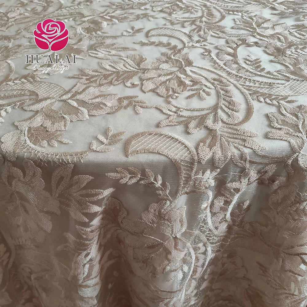 ES3PT036 -The Newest Embroidery Sequin Table Cloth Colour Light Pink for Wedding and Party