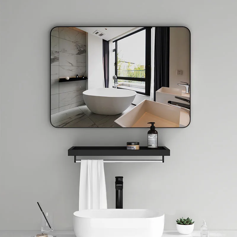 2022 Aluminium Alloy Metal Framed mirror Wall Mounted mirror decorative modern compact mirror square