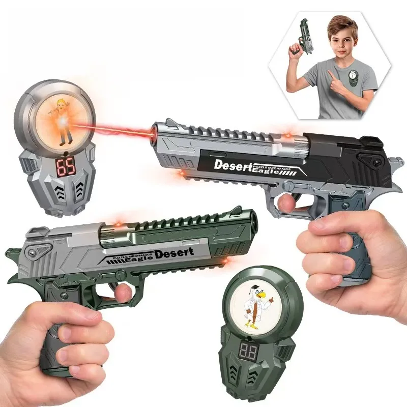 Cross-border  new laser battle gun B /O infrared Induction sound and light toy gun Set(2 guns 2 sensors)
