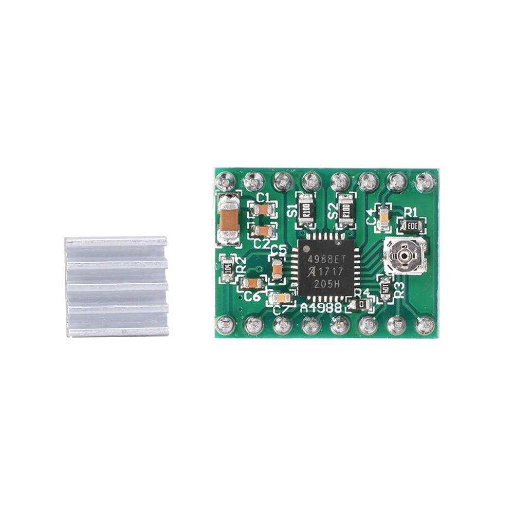 3D Printer Parts StepStick A4988 Stepper Motor Driver With Heat sink Carrier Reprap RAMPS 1.4 Green Board
