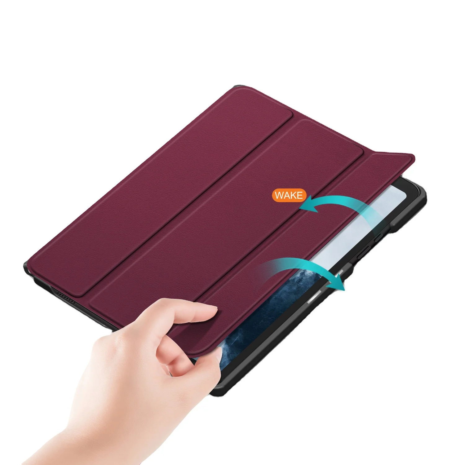 Легкий тонкий умный кожаный чехол для планшета тройного сложения жесткая задняя крышка ПК Ультратонкий защитный Samsung Galaxy Tab A7