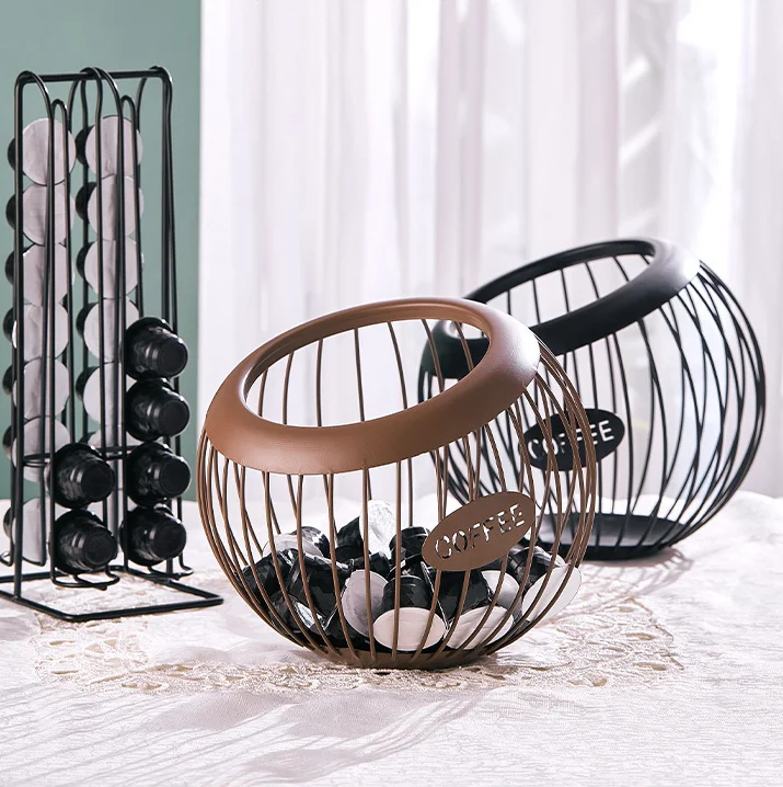 Metal Holder Wire Fruit Storage Coffee Capsule Holder Mug Coffee Pod Basket