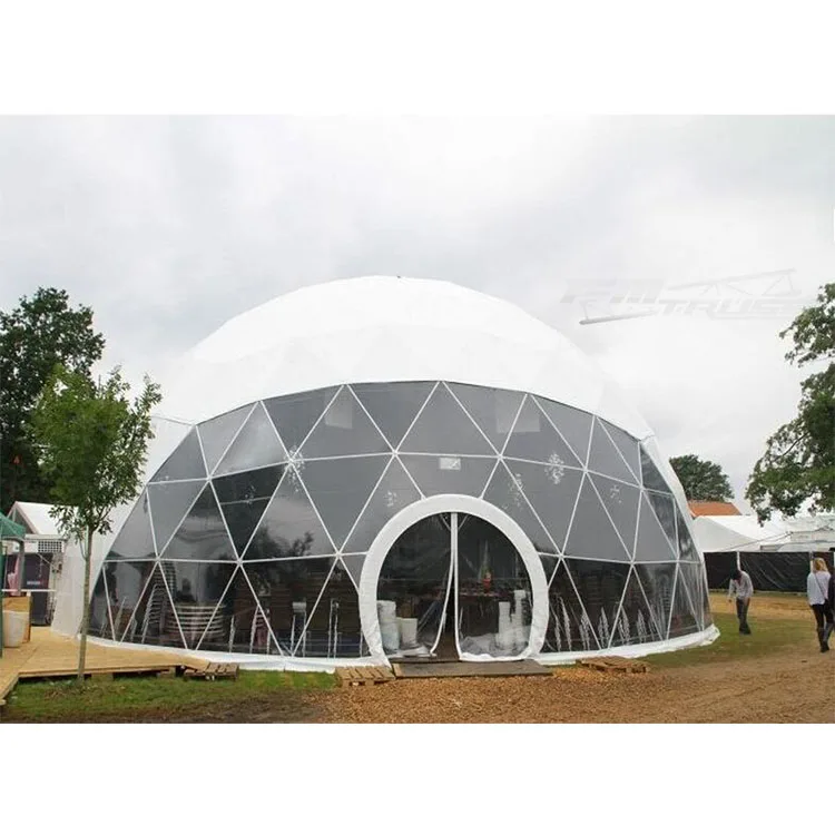 Прозрачная большая геодезическая купольная палатка 15 м 25 30 диаметром для вечеринки с огнестойким тканевым покрытием