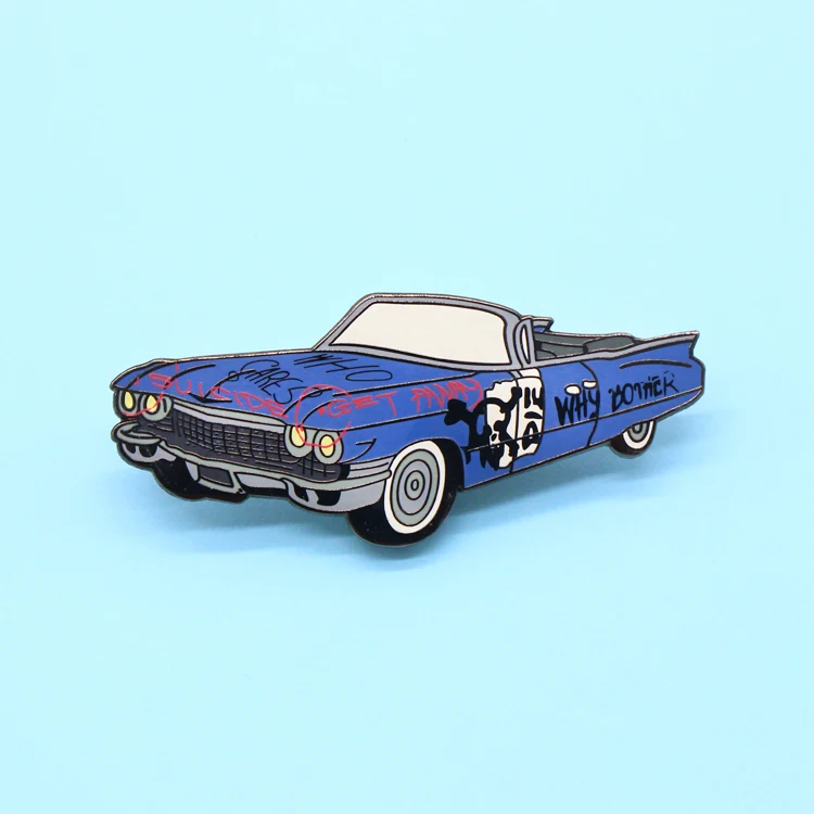 Car Shaped Eagle Wing Custom Rotary Cute Letter Rabbit Army Badge Glory Glass Acrylic Screen Needle Lapel Pin