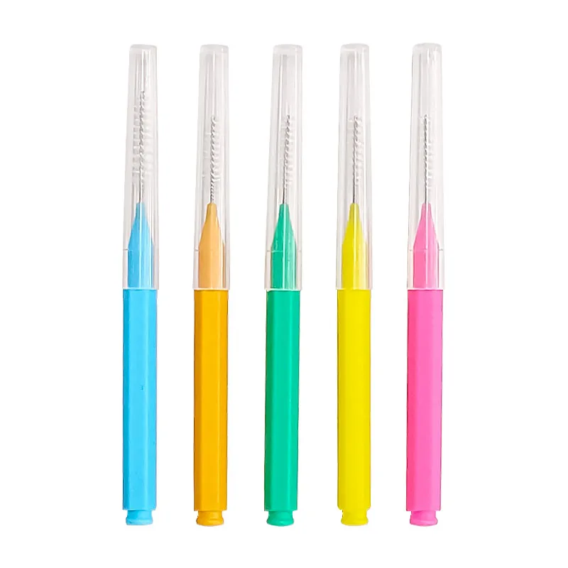 PRAECLARUS Disposable interdental toothpicks brushes Ergonomic fits teeth  brushes cleaning dental brush