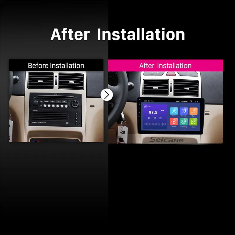9 inch Android 11.0 Radio for 2001-2008 Peugeot 307 WIFI HD Touchscreen GPS Navigation support Carplay DVR OBD Rearview