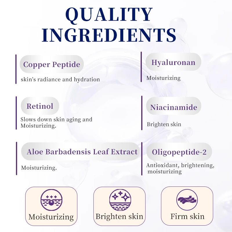 OEM Customized Vegan Vitamin Collagen Face Serum Organic Anti-Aging capsules Smoothing Nourishing Blue Copper Peptide Formula