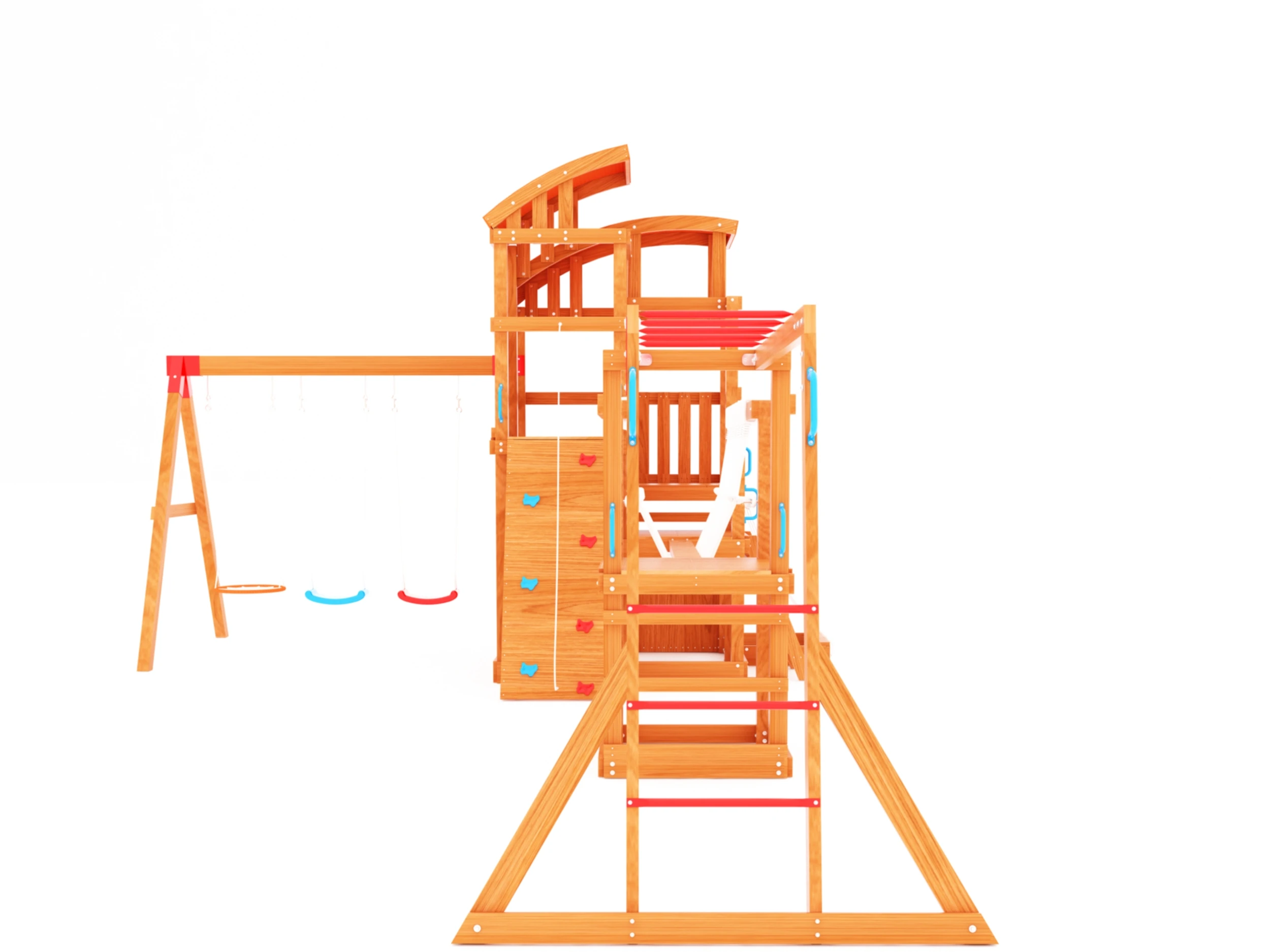 Backyard Real Wood Advantures China Cedar Outdoor Wooden Children Swing Set Playground Outdoor