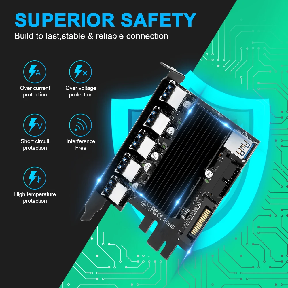 Расширенная карта PCI-E 3 0 с 5 портами USB настольная плата расширения PCIE на