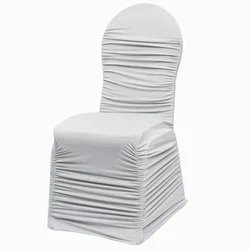 Wholesale wedding Ruffled stretch spandex banquet chair cover factory