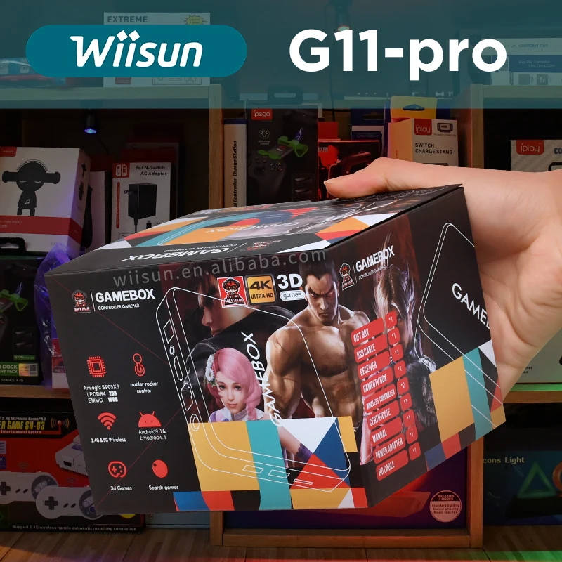 Вы рабо G11 Pro игровая коробка 4K HD выход классический ретро игровой консоли 10000 игры ТВ с функцией Wi-Fi видео Игровая приставка для PSP/N64