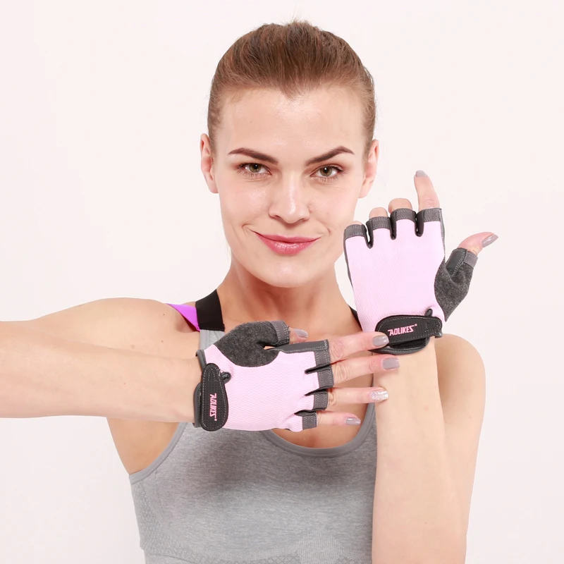 
Aolikes custom outdoor weight lifting half finger sports gloves 
