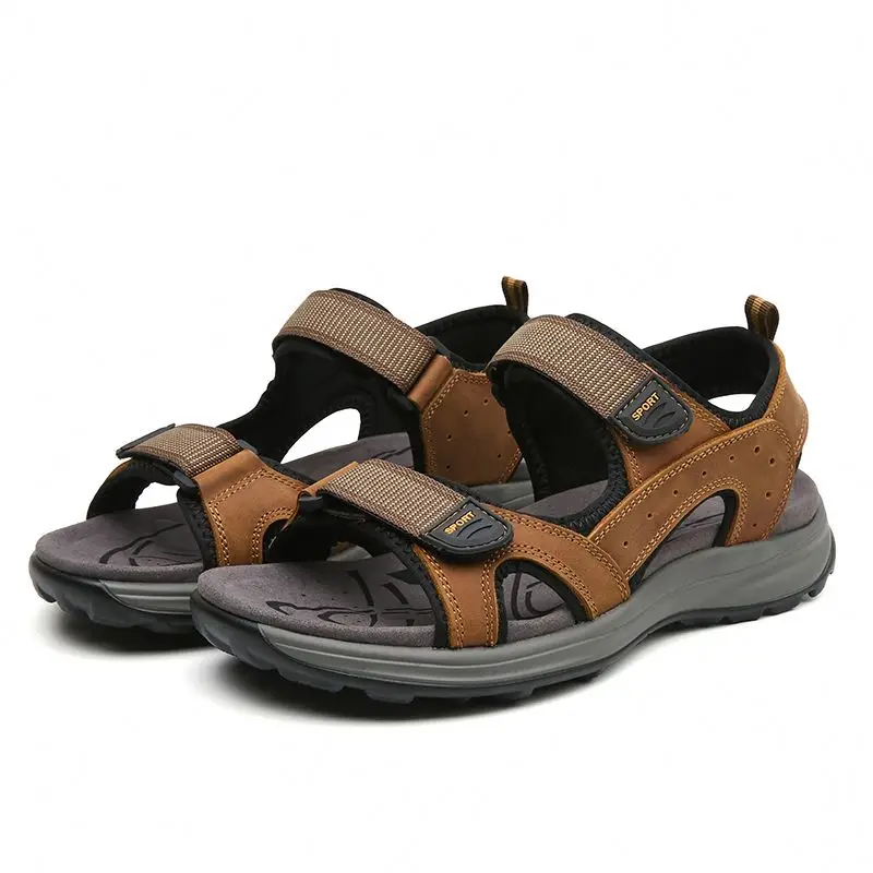 39-46 Genuine Leather Popular  Casual Style China Cheap Sandals Slider In Sandal