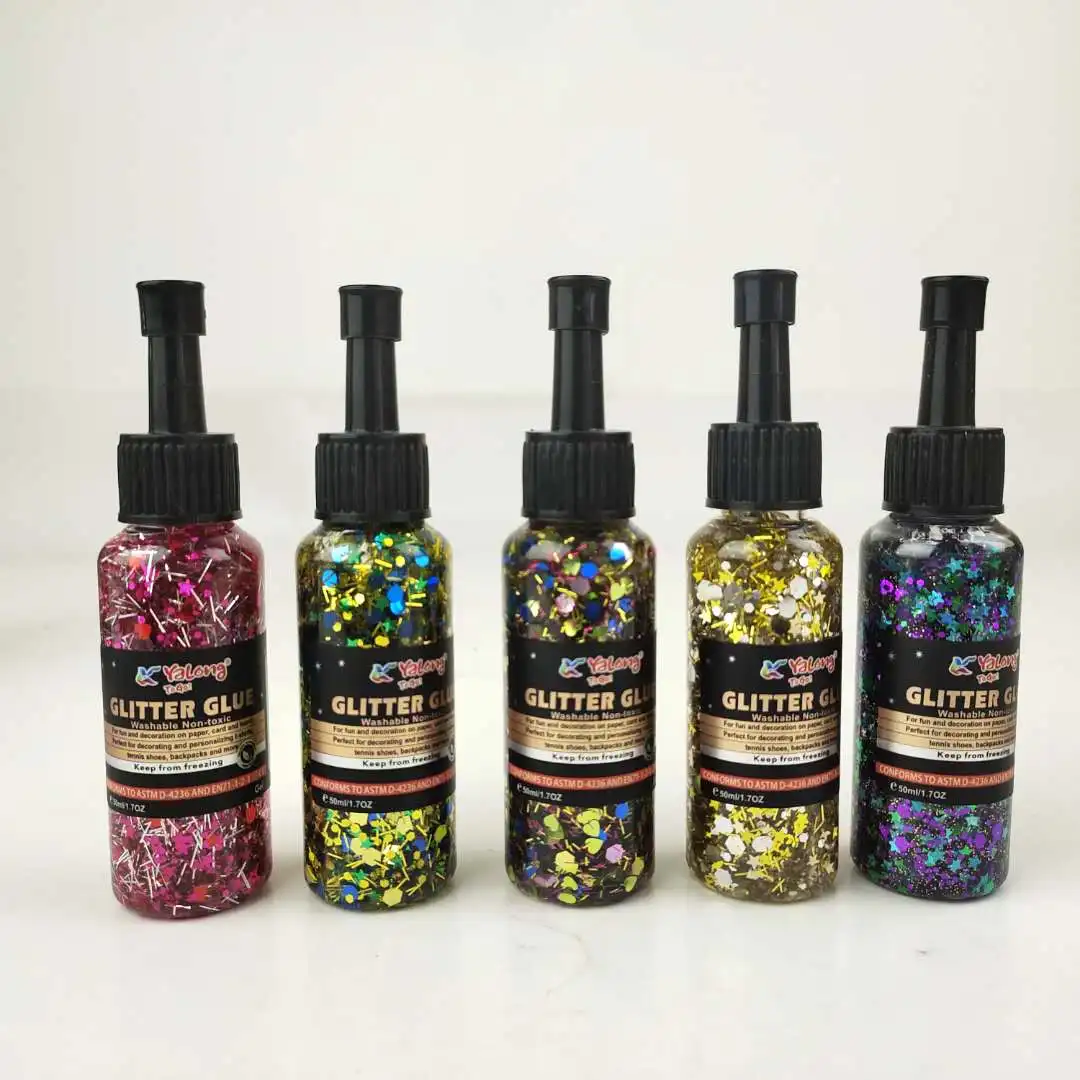 DIY Handwork Gold-dust Glitter Liquid Glue 50/70/100/120 ml 6 Colors Mix Gold