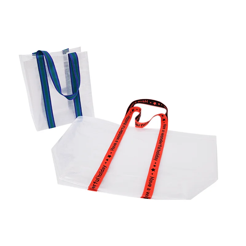 Non-woven shopper tote bag custom logo medium size 100% virgin polypropylene (non-recycled) woven bag