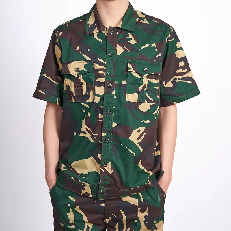 Camo Tactical BDU Uniform Combat Suit Military Short Sleeve Shirt Jacket Coat And Tactical Cargo Pants Set Army Uniform Military