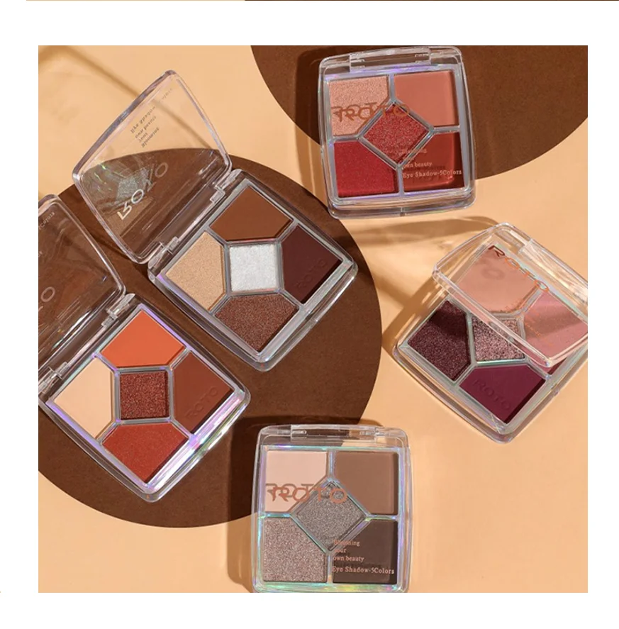 hot sell 5 colors eyeshadow palette eyeshadow pallets private label miss rose eyeshadow palette