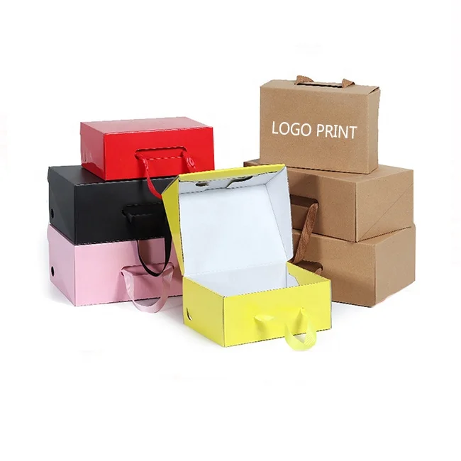 custom logo print folding baby small shoe paper box kid children sport shoes package box large men womens cardboard shoe boxes
