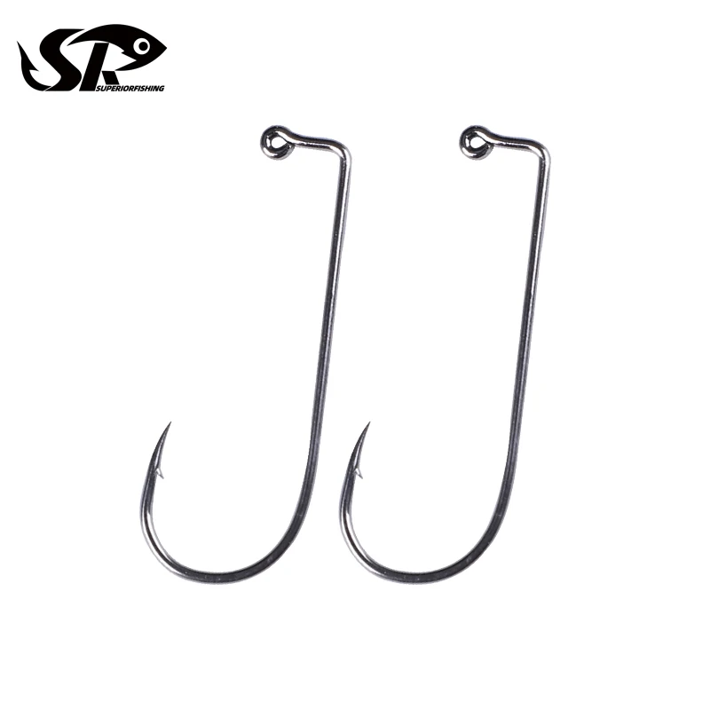 SUPERIORFISHING Jig Hook  Assist Hook Jig 1X 8#-6/0#  Barbed Rustproof Fishing Hook T611