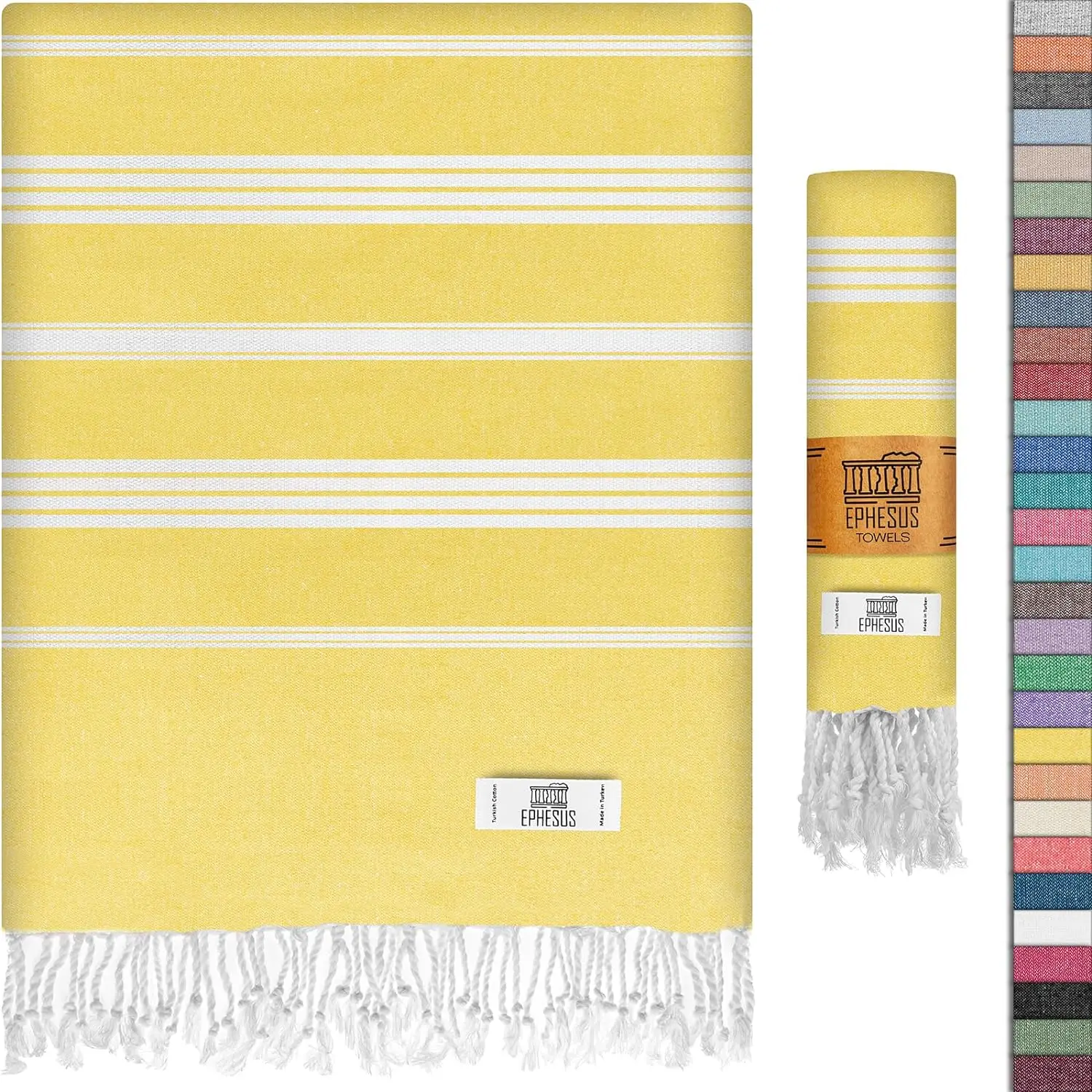 Wholesale Soft Bath Towel Custom Beige Turkish Peshtemal Beach Towel 100% Cotton Turkish Cotton Beach Towels With Tassels
