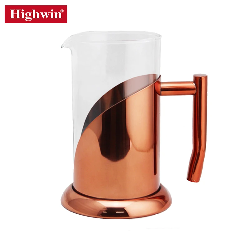 Stainless Steel Coffee Plunger Borosilicate Glass French Press Coffee Maker