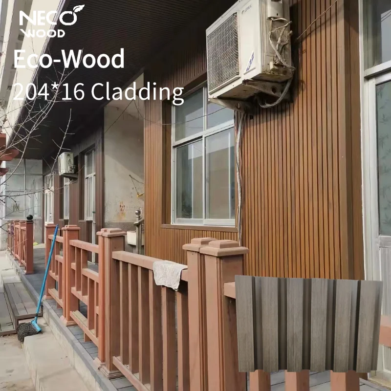 Weatherproof 204*16mm ASA outdoor fluted PVC wall panel WPC exterior cladding for home decor waterproof material