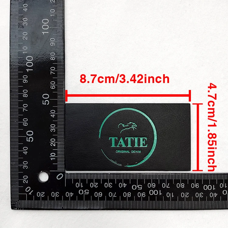 Factory custom Wholesale Luxury Garment Clothing Pu Rubber Leather Patch Labels Customized Brand Name Logo Jeans Patches