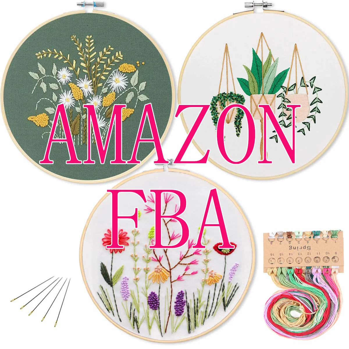 AMAZON FBA набор для вышивки иглой ручная вышивка стартер цветы вышивка крестиком фото работа клиента