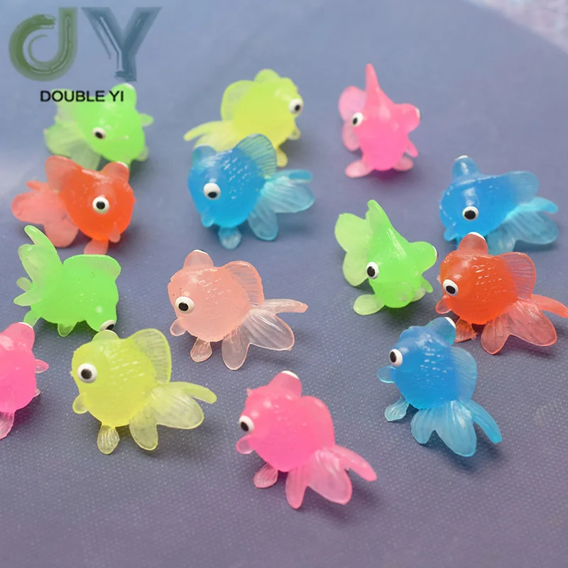 Wholesale popular fish fishing toys soft rubber goldfish creative cartoon mini goldfish toys for children gifts home decoration