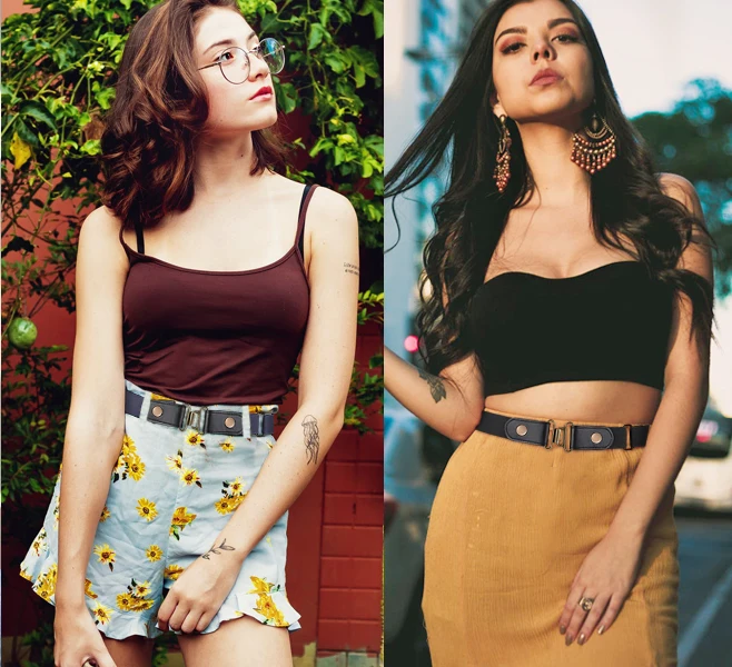 New Design Elastic Waist Belt No Buckle Stretch Belt For Women