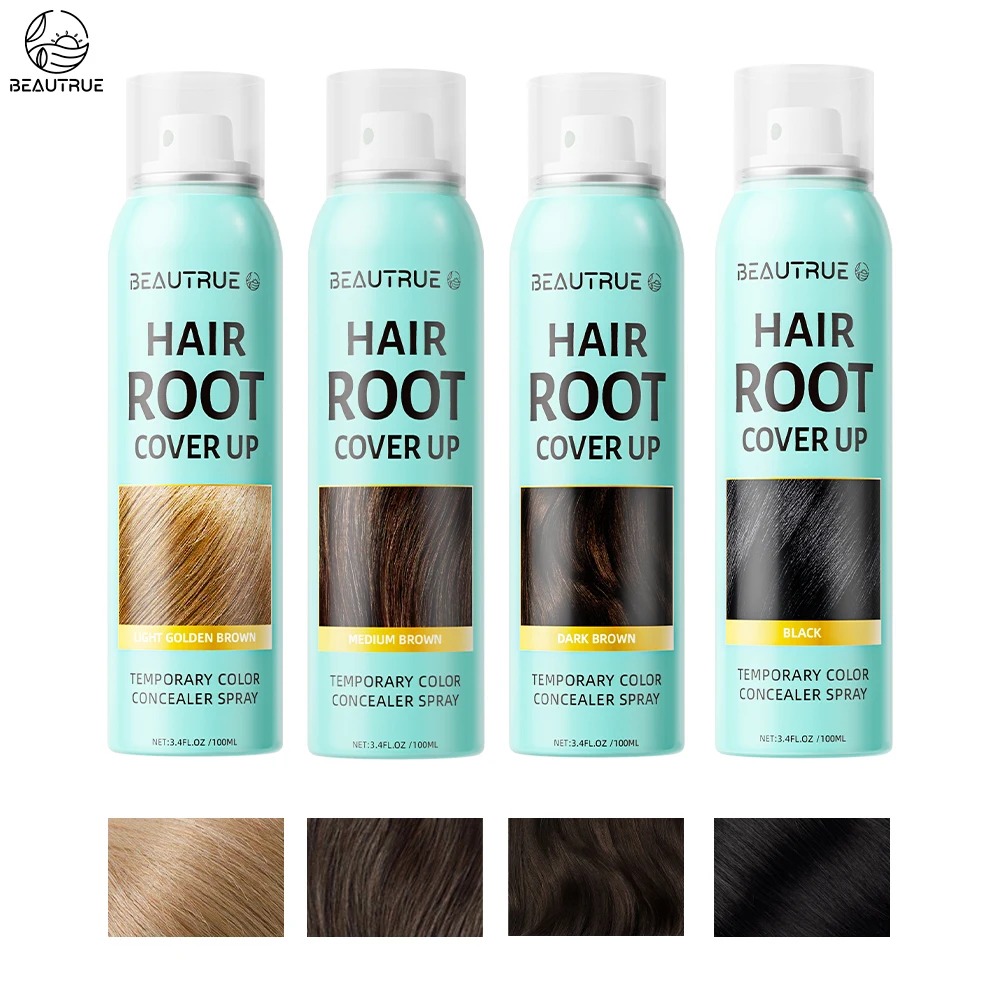 Custom LOGO Labeling Color Magic Root Touch Cover Up Gray Concealer Temporary Gray Light Golden Brown Black Hair Color Spray