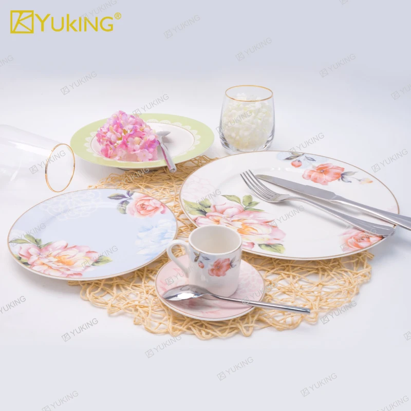 Manufactory Porcelain 24Pcs Dinner Set Dishes Plates Set for Home Using
