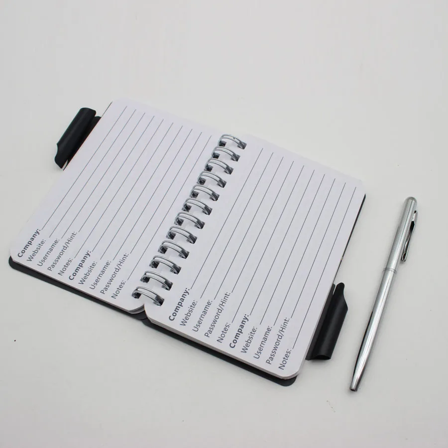 Metal Mini Pocket Cover Office Wire Spiral Journal Diary Notebook With Pen