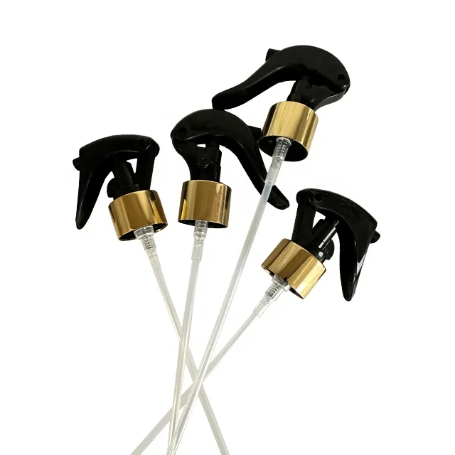28/410 24/410 gold aluminum mini trigger sprayer black white clear plastic head button switch trigger