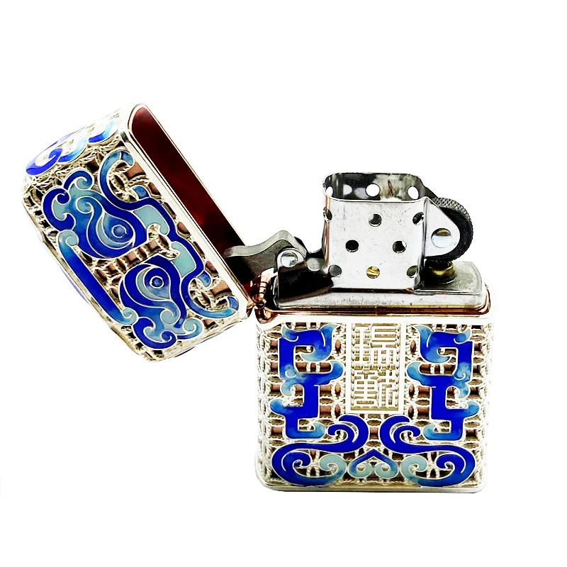 
Engraving Xiangyun metal cigarette lighter case holder customized lighter logo electronic arc print lighter case 