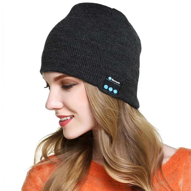 
Hat Winter 2020 New Arrival Bluetooth Headphones USB Rechargeable Bluetooth Beanie Hat Music For Outdoor 