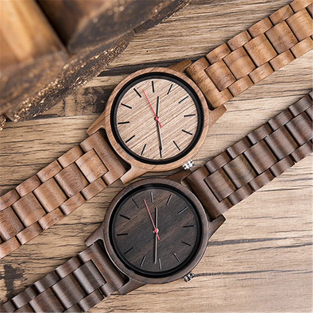 DODO DEER Watch Hot Sale 100% Full Wood Style Handcraft Relojde Hombre Wrist Ebony Wood Wholesale New OEM with Logo Customized